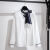 诗梅姿冬季空姐制服职业套装装女工作服时尚气质高端套裙洋气 两件套白色衬衫+黑裤 L