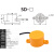 圆盘形远长距离扁型检测金属感应接近开关传感器电感式限位检测器 SD系列 直径48MM 距离20MM