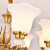 凯萨罗灯欧式铜吊灯美式简约复式客厅吊灯卧室餐厅灯宫廷轻奢玉石别墅灯 6头吊灯(铜+玻璃灯罩)配三色灯泡
