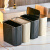 威佳夹缝垃圾桶压圈垃圾桶商用窄缝办公室纸篓14L（透绿色）