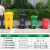 240L升户外垃圾桶带盖环卫大号垃圾箱移动大型分类公共场合商用 120L特厚中间脚踩带轮(红色)