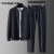 WINDSMANY 风蔟高端品牌休闲运动套装男高级感男装棒球领运动服 深蓝色 M