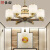 长裕现代简约新中式客厅大灯创意别墅复式楼双层大吊灯实木灯具中国风
