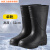 EVA泡沫雨靴子男女高筒防水雨鞋水靴厨房防滑耐油靴冬季加绒 单 黑色高筒水靴 37