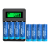 定制通用5号锂电池可充电大容量话筒指纹锁五七号1.5v通用充电器7号 液晶充电器+5号3400*2节 +7号1100*2
