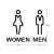 立体男女洗手间标识创意卫生间标识牌卫生间指示牌厕所门牌WC标牌 亚光黑男女共用 20x6cm
