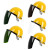 鑫洛芙定制适用烧电焊防护罩脸部头戴式安全帽面罩焊工面屏焊帽子全脸打 茶色面屏+支架+黄色安全帽