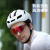 一体式骑行眼镜定制度数户外运动变色跑步自行车防风护目镜 砂黑框-透明变炫蓝(变色)