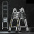 加厚伸缩梯子升降工程梯便携家用多功能直梯折叠不锈钢楼梯 【加厚】多用形2.5+2.5米