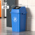 正方形带盖垃圾桶户外商用大容量厨房卫生间餐饮专用2023 80L正方灰色带盖