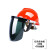 希凡里电焊面罩安全帽式支架面屏防护冲击头戴式焊帽工专用烧氩弧焊接 红色安全帽+支架+灰屏