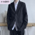 禾治18岁青少年高中生成人礼服西装男礼生休闲潮流套装韩版主持人毕业 黑色西服 S