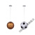 儿童吊灯线灯男孩智能源足球蓝球吊灯现代简约时尚卧室儿童 足球 25cm