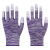 劳保PU涂指涂掌手套薄工作涂层尼龙无尘电子厂手套浸胶耐磨防滑 条纹紫色涂指（12双） M（男女通码）