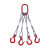 力虎王 钢丝绳吊具 压制钢丝绳组合吊具 钢丝绳组合整套起重工具吊钩吊索具 四腿8吨5米