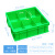 加厚正方形周转箱塑料零件盒收纳正方型塑料箱收纳盒工具箱物流箱 绿色六格：400x400x130mm