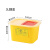 适用于方形利器盒锐器盒塑料一次性黄色垃圾桶加厚医疗专用废物桶 3L翻盖（100个）