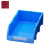 工创优品 零件盒组合式塑料加厚斜口收纳物料零散螺丝盒仓储货架盒R7蓝色 600*400*220mm