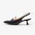 莱尔斯丹（le saunda）新款气质黑白拼色尖头细跟后空羊皮女凉鞋47609 黑色+米白色 BKK 35
