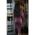 TKSK高端大气上档次品牌女装绝美高端精致紫色方领开叉包臀连衣裙子秋 银色 S