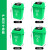 天枢20L摇盖垃圾桶带盖小塑料桶小号小型分类回收商用酒店办公室绿色(厨余垃圾)
