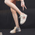 蓓蒂丹洛（PEDIDNRO）品牌小白鞋女2024夏季新款厚底增高薄款透气韩版休闲运动板鞋女 黑色 35