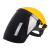 电焊面罩氩弧全脸防护头戴轻便式烧焊工眼镜防护烤脸辐射焊帽面具 黄顶黑色