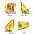 YUETONG/月桐 安全标识警示贴 YT-G2083 80×80mm 当心伤手 软质PVC背胶覆膜 1张