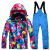 新款儿童滑雪服套装男童女童户外加厚保暖滑雪衣服两件套 白闪电上衣+亮粉裤 L
