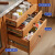 SVPMECN 实木餐边柜碗柜厨柜饭橱茶水柜储物柜厨房柜子置物柜收纳 1米胡桃色
