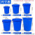 环卫大号垃圾桶带盖商用加厚公共容量圆形户外厨房塑料工业桶 60L白色带盖袋子