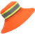 夏季透气网眼遮阳环卫帽橘黄色大帽檐物业保洁清洁防晒工作太阳帽 环卫帽：（盆帽-橘色）