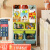 SOFS儿童玩具收纳架一体绘本书架铁艺落地书柜简易宝宝分类整理置物架 L码 3+2层 彩色4盒