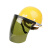 电焊防护罩安全帽面罩焊工专用防护打磨切割割草焊帽子头戴式面具 【黄】安全帽+支架+绿色屏