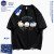 NASAT-LEET NASA联名夏季潮流卡通可爱短袖t恤女纯棉港风设计感可爱上衣 黑裤子 110cm