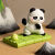 昙蓓漫天才小熊猫无脸周边创意熊猫手机支架办公室工位桌面摆件平板客厅 节节高升熊猫底座-背靠金山流沙