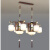 新中式吊灯客厅灯中国风禅意乌金木实木中式餐厅别墅复式楼梯灯具 6头
