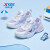 特步（XTEP）儿童女夏季新款网面透气运动鞋凉鞋框子鞋潮跑步鞋子 淡紫色/新白色 32码
