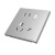 simonM7Gem晶钻银色超薄磨砂钢化玻璃插座 五孔插座加人感灯加开关（PC面板） 定制