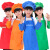 儿童围裙制作幼儿园美术馆小孩画画衣广告围裙印字围裙LOGO 咖啡色（单围裙） 大号（813岁）