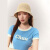 CHUU减龄遮阳帽子女2024夏季新品休闲显脸小洋气字母蕾丝标渔夫帽 黑色 均码