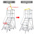 脚手架全套瑞居铝合金登高梯移动平台梯移动梯子带轮平台梯脚手架 FP6平台高度1.49m+1m护栏高度移