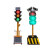 太阳能红绿灯交通信号灯驾校学校十字路口移动红绿灯警示灯F 300-4型60瓦可升降