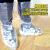 一次性雨天鞋套防水加厚长高筒养殖靴套防滑户外漂流耐磨塑料脚套 透明绑带款10只 均码