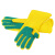 金诗洛 KY013 乳胶手套 百洁布手套 复合海绵清洁手套劳保手套 (黄-双手百洁)