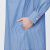 无印良品（MUJI）女式 不易褶皱立领长袖连衣裙裙子长裙 格雷系 BC2IMC4S 藏青色条纹 XL（165/92A）