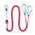 安全带绳子高空作业保险绳五点式双大钩缓冲包安全绳连接绳后背绳 YD-缓冲单小钩2米