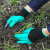 带爪子挖土手套浸胶种菜农用刨坑种植园艺干农活乳胶防刺劳保手套 绿色-左手带爪(左撇子) 3双超值装