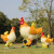 仿真公鸡母鸡小鸡模型雕塑新农场山庄园林景观农产品店铺装饰摆件 母子鸡(高135cm)