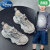 迪士尼（Disney）男童鞋飞织运动鞋夏季2024新款儿童网鞋透气中大童男孩软底运动鞋 灰色(升级版) 29码/内长18.2cm